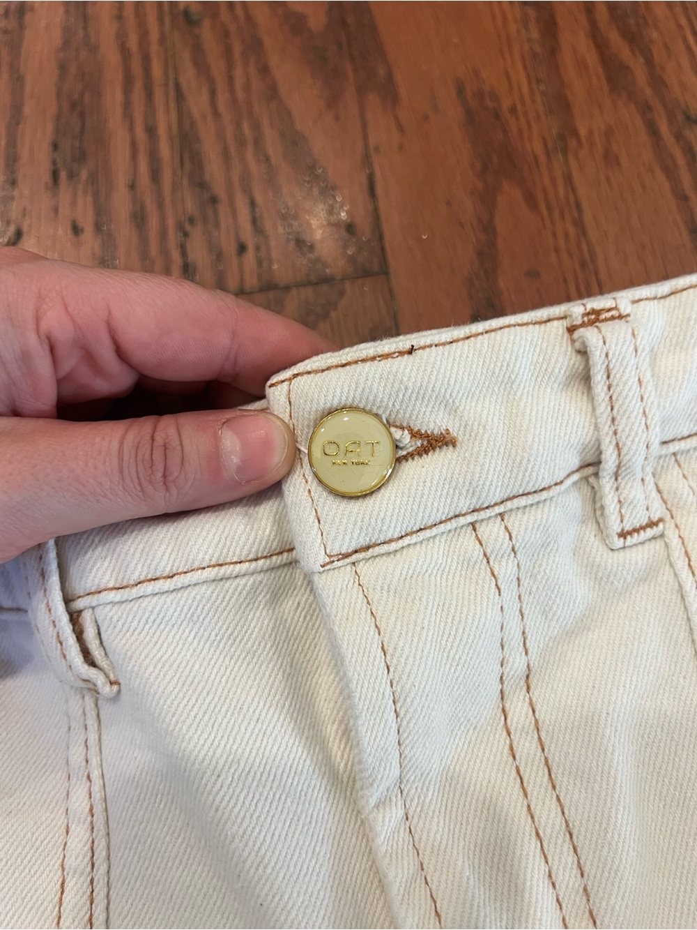 OAT New York Cream Wide Leg Carpenter Jeans Pants Size 10/30 - Picture 4 of 8
